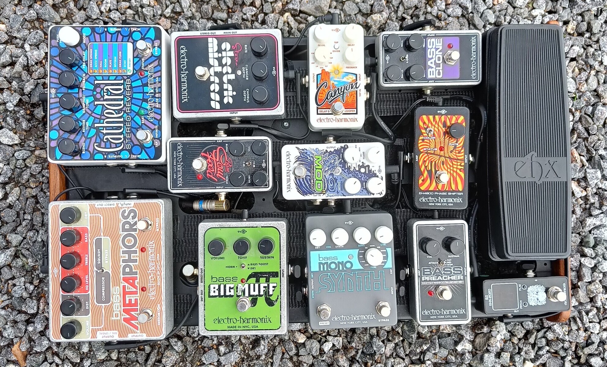 Electro-Harmonix Pedalboard by garygrape featuring Soulman S55 Pedalboard, Cioks Big John Power Supply, and Mooer Micro Power and 13 more pieces of gear