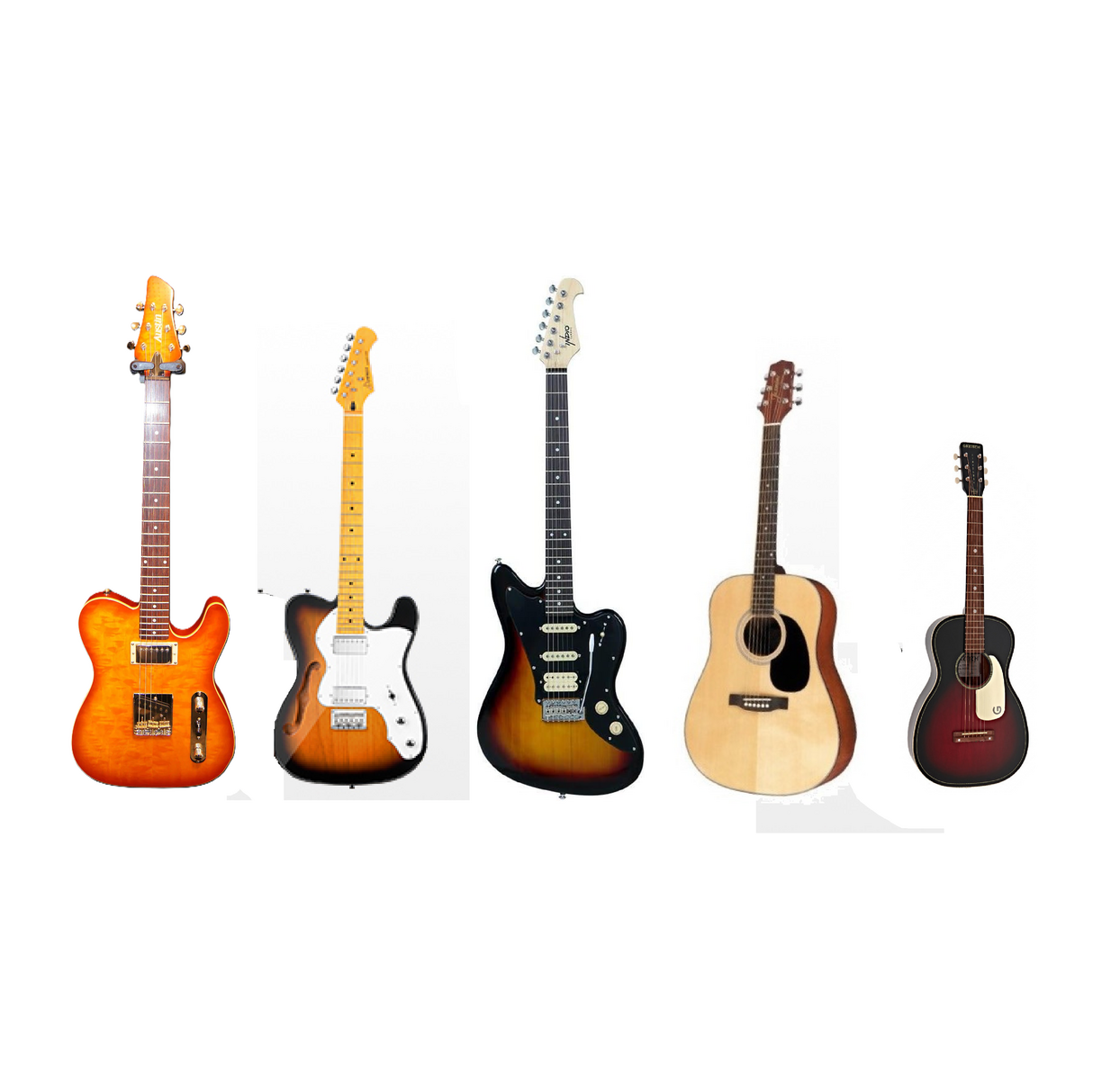 Country Music Gear Setup by reverie_sunshine featuring Austin Guitars AU962AB 62' Era Professional Deluxe Telecaster, Donner DJC-1000S, and Jasmine S-33 Acoustic and 2 more pieces of gear
