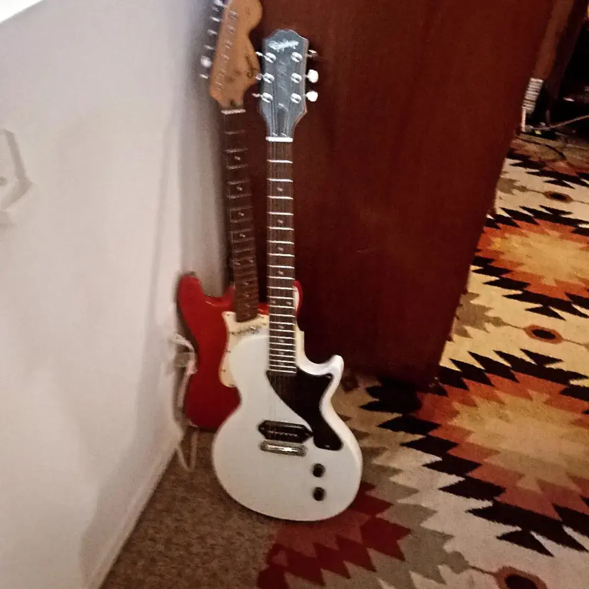 Squier Music Gear Setup by forrest_lesak featuring Epiphone Les Paul Junior Billie Joe Armstrong Signature and Squier Stratocaster