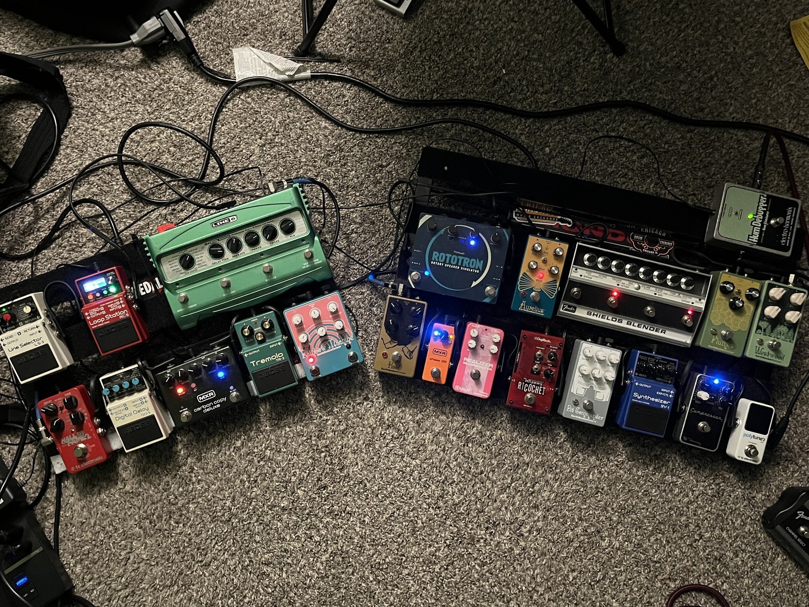 Pedalboard by mark_shannon featuring TC Electronic Polytune Mini, Keeley Compressor Plus, and Boss SY-1 Synthesizer and 18 more pieces of gear