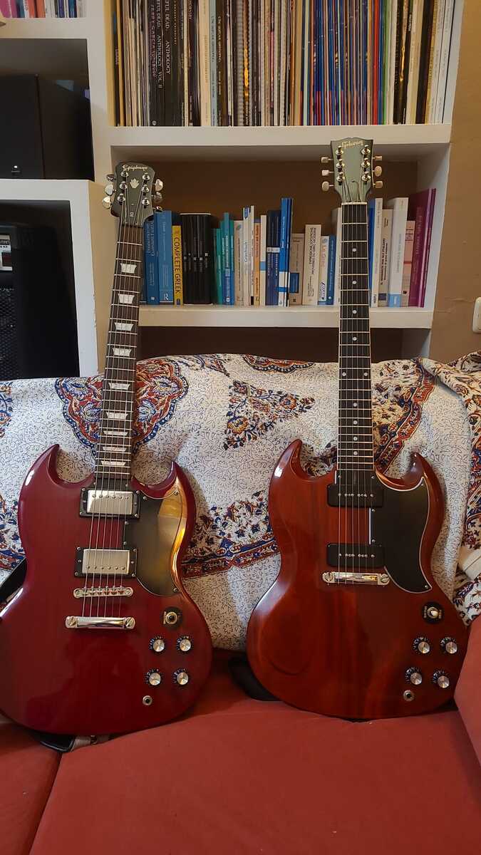 Epiphone Music Gear Setup by aravin_dhillon featuring Gibson SG Special Electric Guitar and Epiphone SG G-400