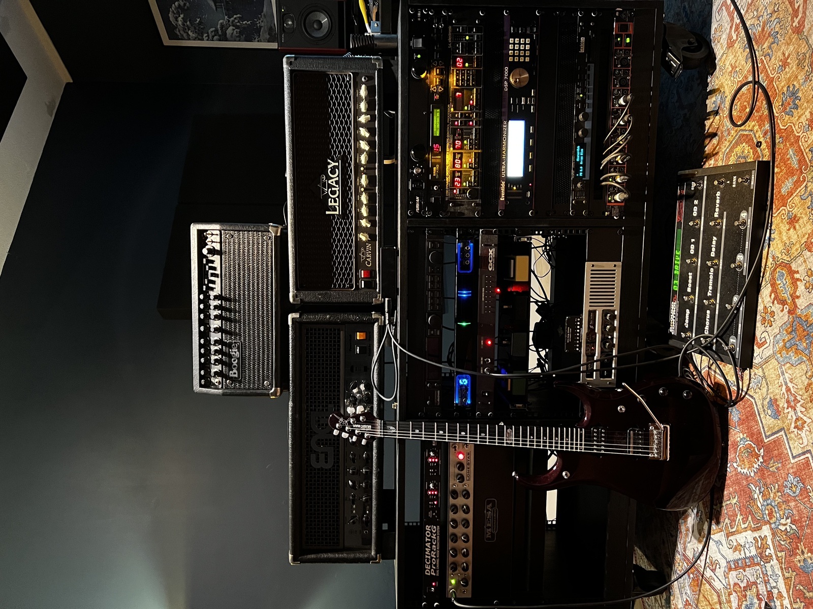 Metal Pedalboard by serdar_yillar featuring Mesa/Boogie Mark IV Amp Head, Mesa/Boogie Lone Star Head, and Ernie Ball Music Man John Petrucci JP12 Electric Guitar Cherry Sugar Basswood Body and 8 more pieces of gear