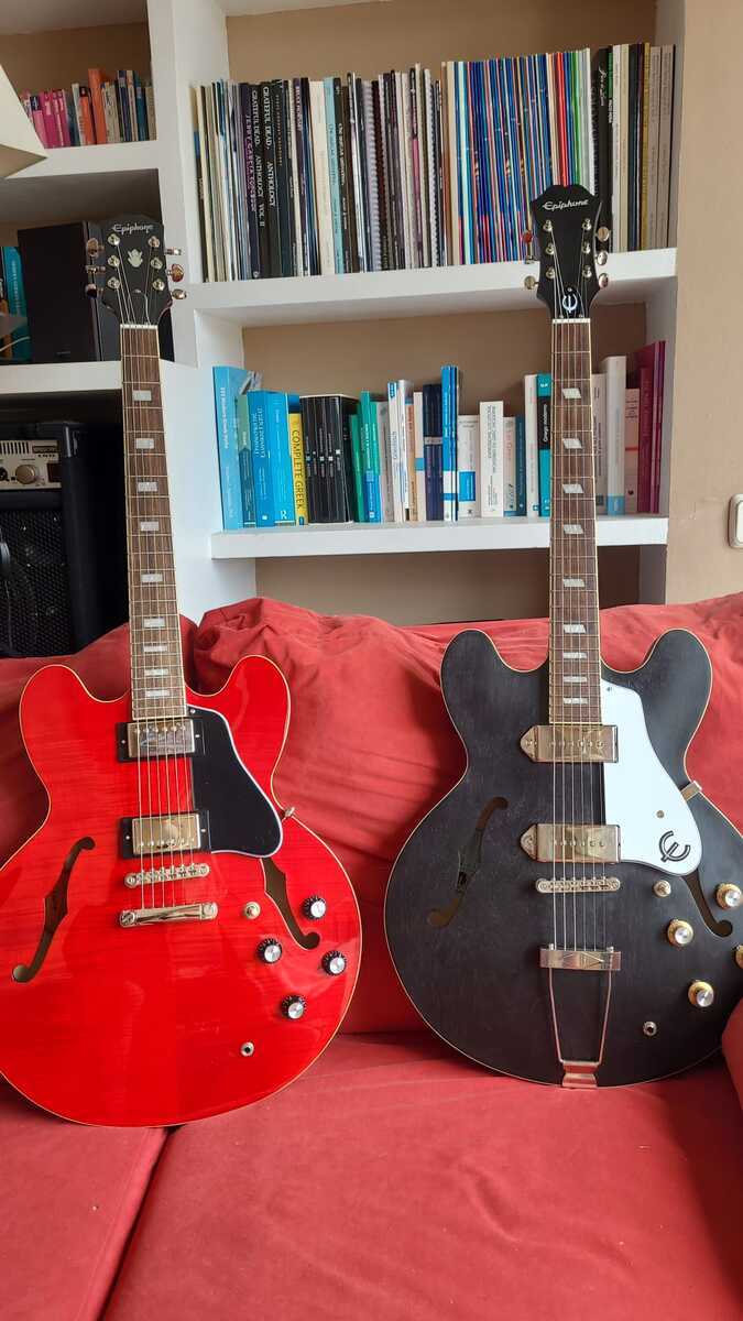 Country Music Gear Setup by aravin_dhillon featuring Epiphone Marty Schwartz ES-335 and Epiphone Casino