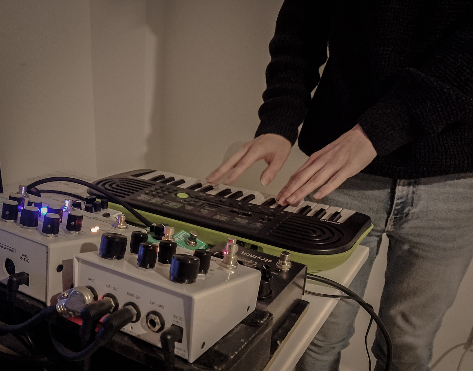 Pedalboard by al_rivara featuring Casio SA-46 Mini Keyboard, Ibanez Tube Screamer Mini, and DSM & Humboldt Electronics Simplifier and 3 more pieces of gear