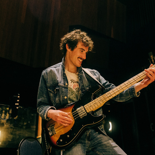 Photo of Squier Precision Vintage Modified Telecaster Bass in a live and bass