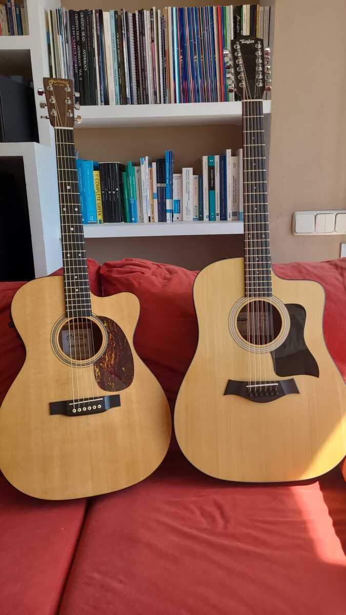 Martin Music Gear Setup by aravin_dhillon featuring Taylor 150ce Dreadnought 12-string Acoustic-electric Guitar and Martin 000C-16GTE