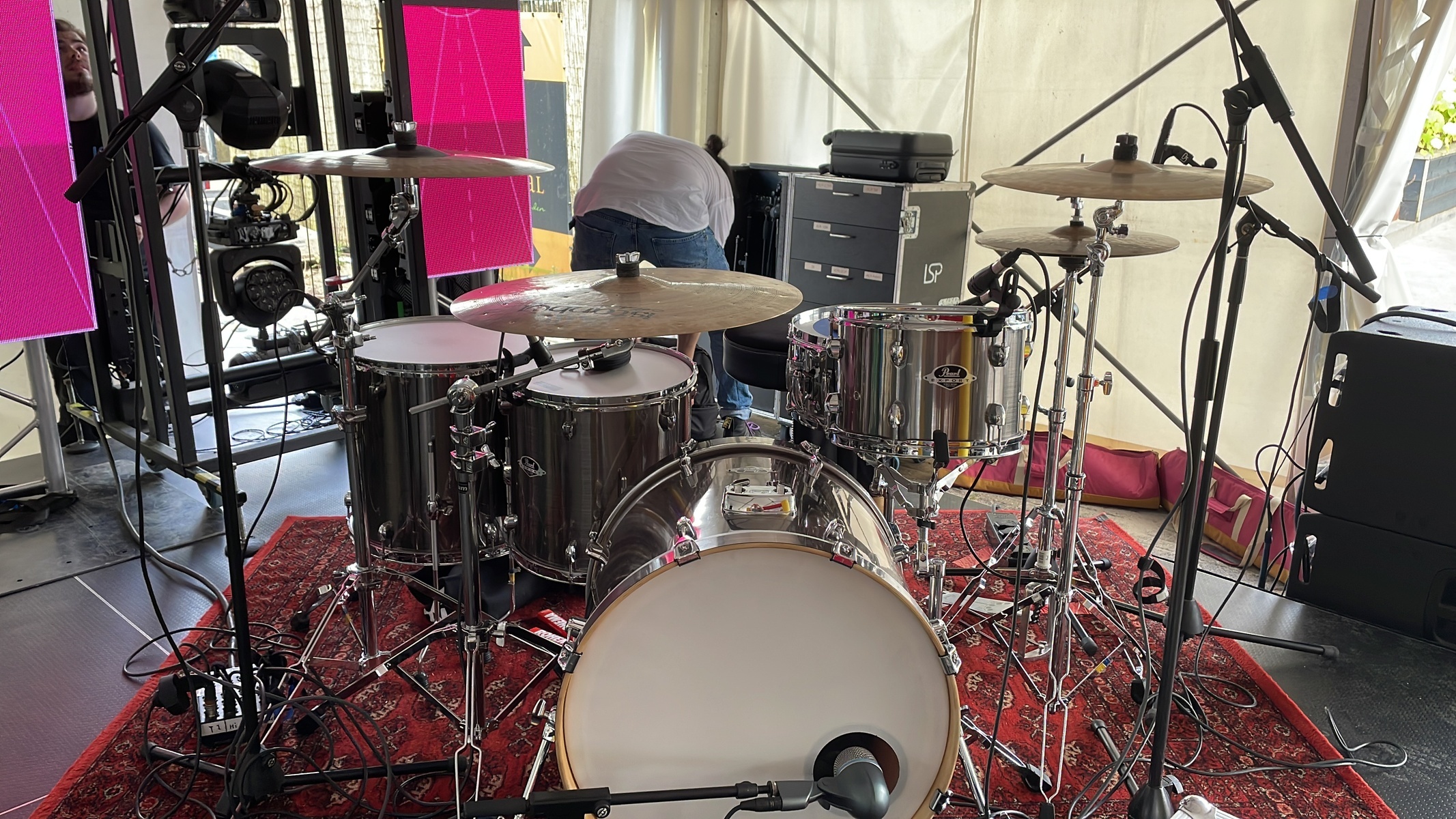 Drum Kit by sophieengels featuring Pearl Export Series Smokey Chrome