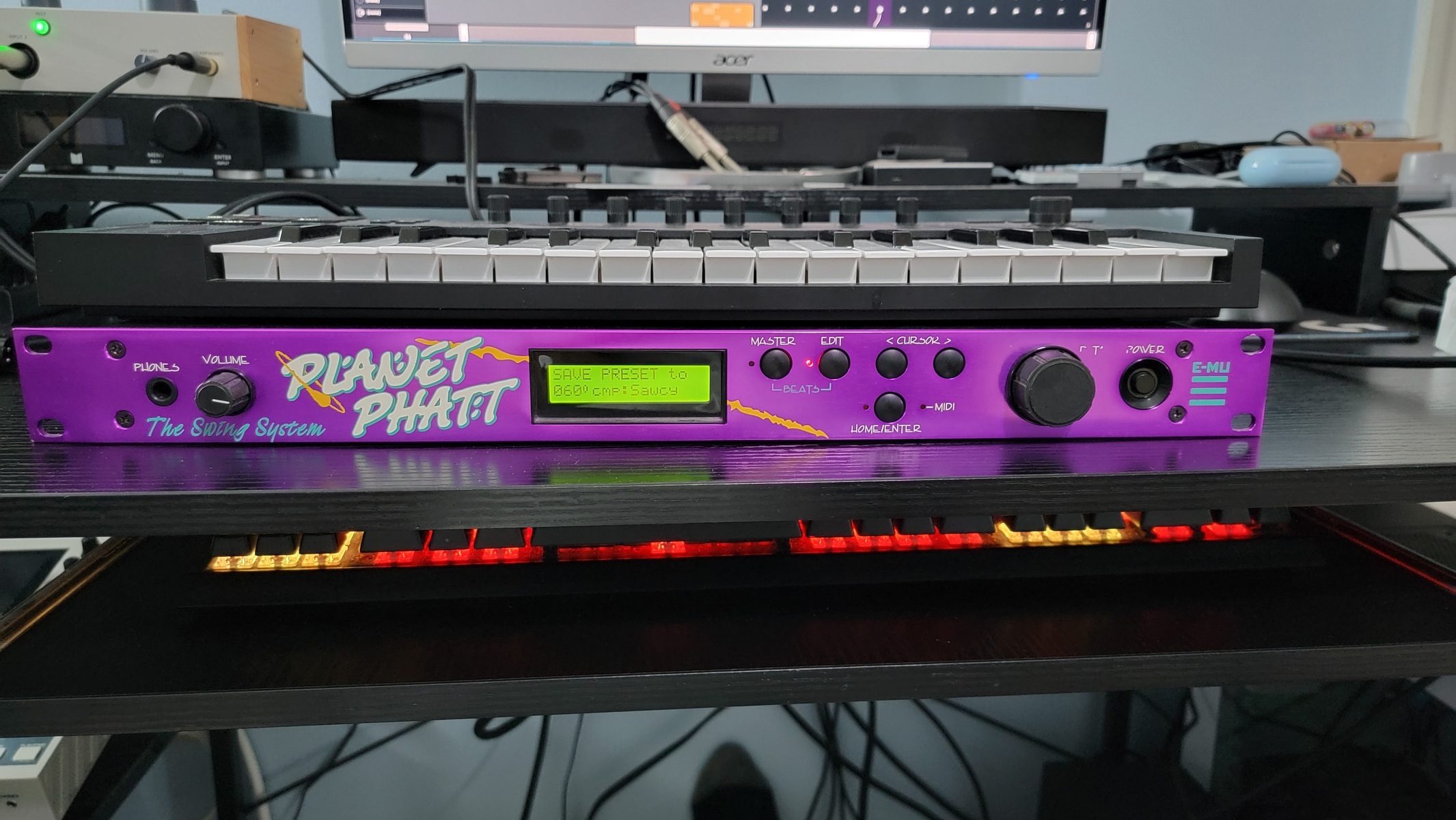Electronic Synth Setup by mellisonant_mike featuring E-Mu Planet Phatt, Native Instruments Komplete Kontrol M32, and Universal Audio Volt 476 USB-C Audio Interface and 1 more piece of gear