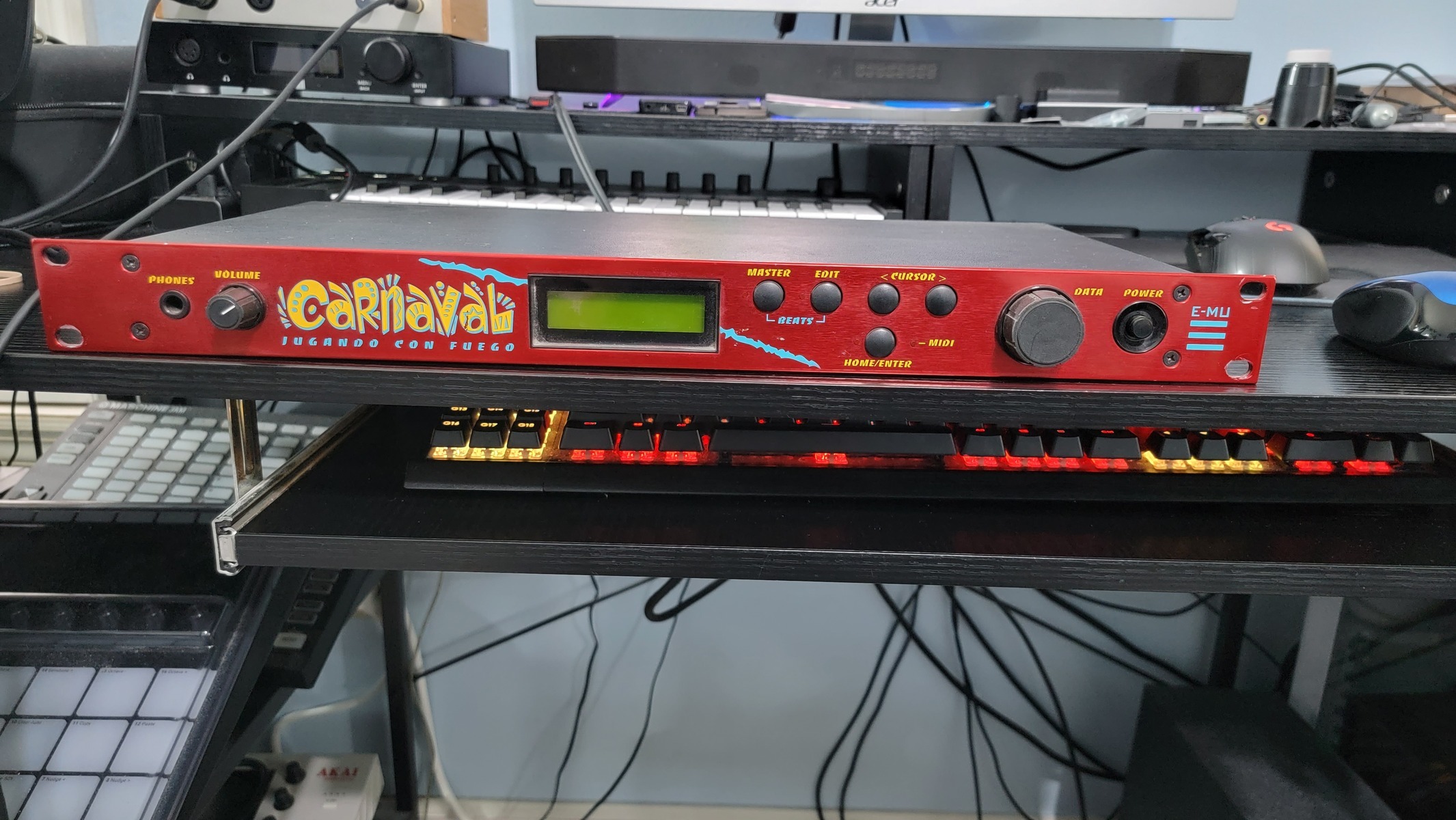 Electronic Synth Setup by mellisonant_mike featuring E-MU Carnaval, Native Instruments Komplete Kontrol M32, and Universal Audio Volt 476 USB-C Audio Interface and 3 more pieces of gear