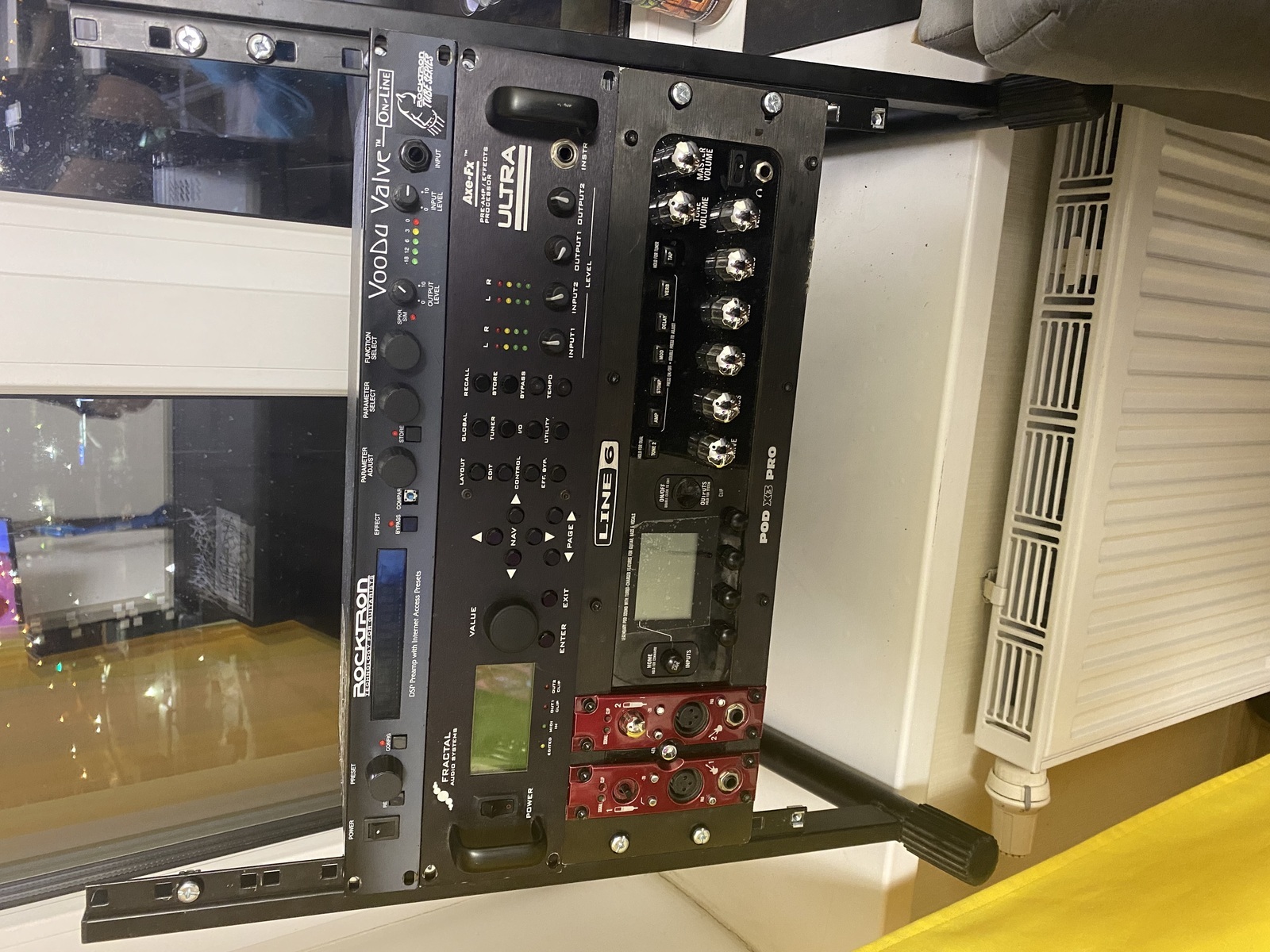 Metal Live Rig by rottennik featuring Fractal Audio Axe-Fx Ultra Guitar Effects Processor, Rocktron Voodu Valve, and Line 6 POD X3 Pro