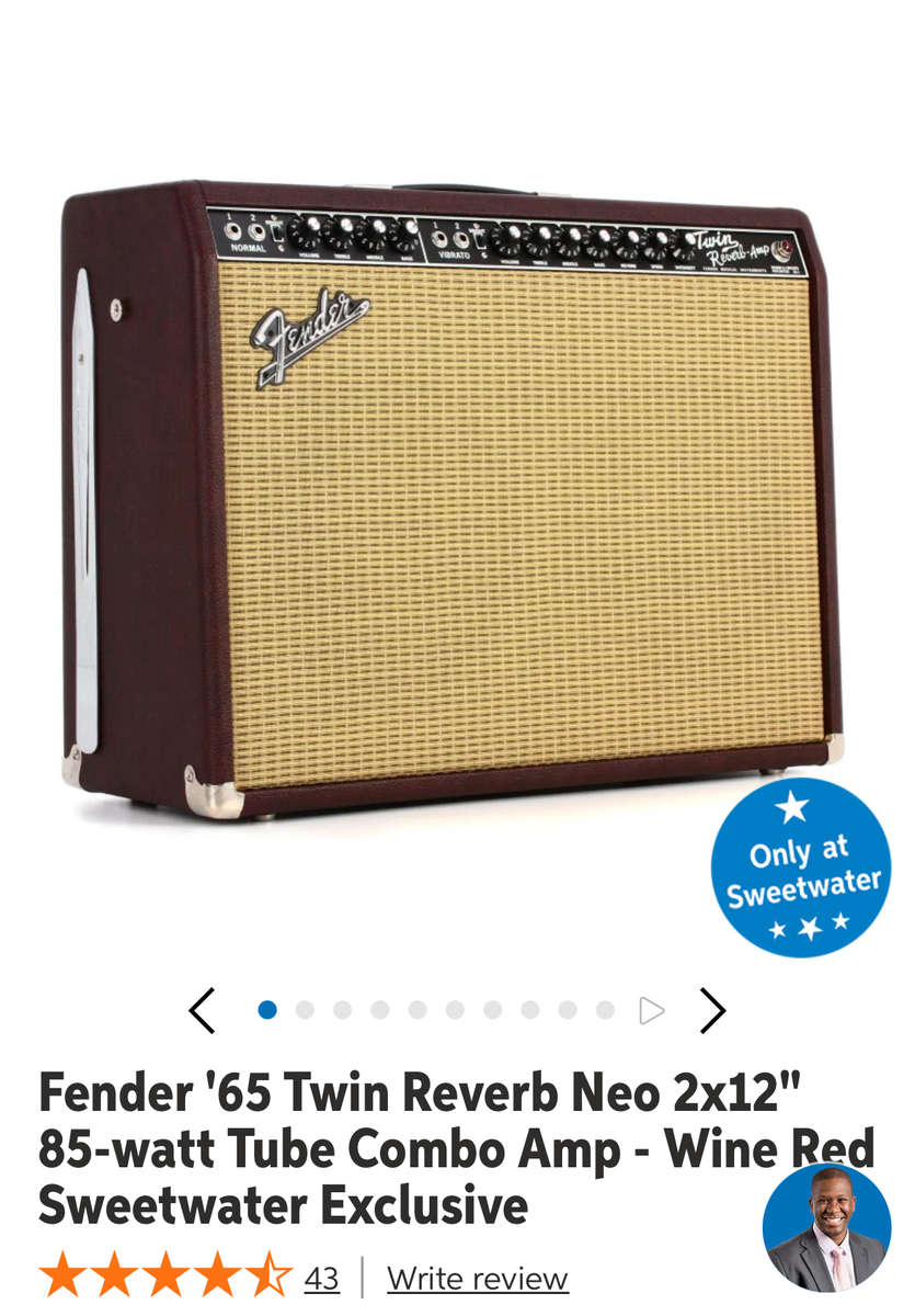 Music Gear Setup by phil_e featuring Fender '65 Twin Reverb Neo 2x12" 85-watt Tube Combo Amp - Wine Red Sweetwater Exclusive
