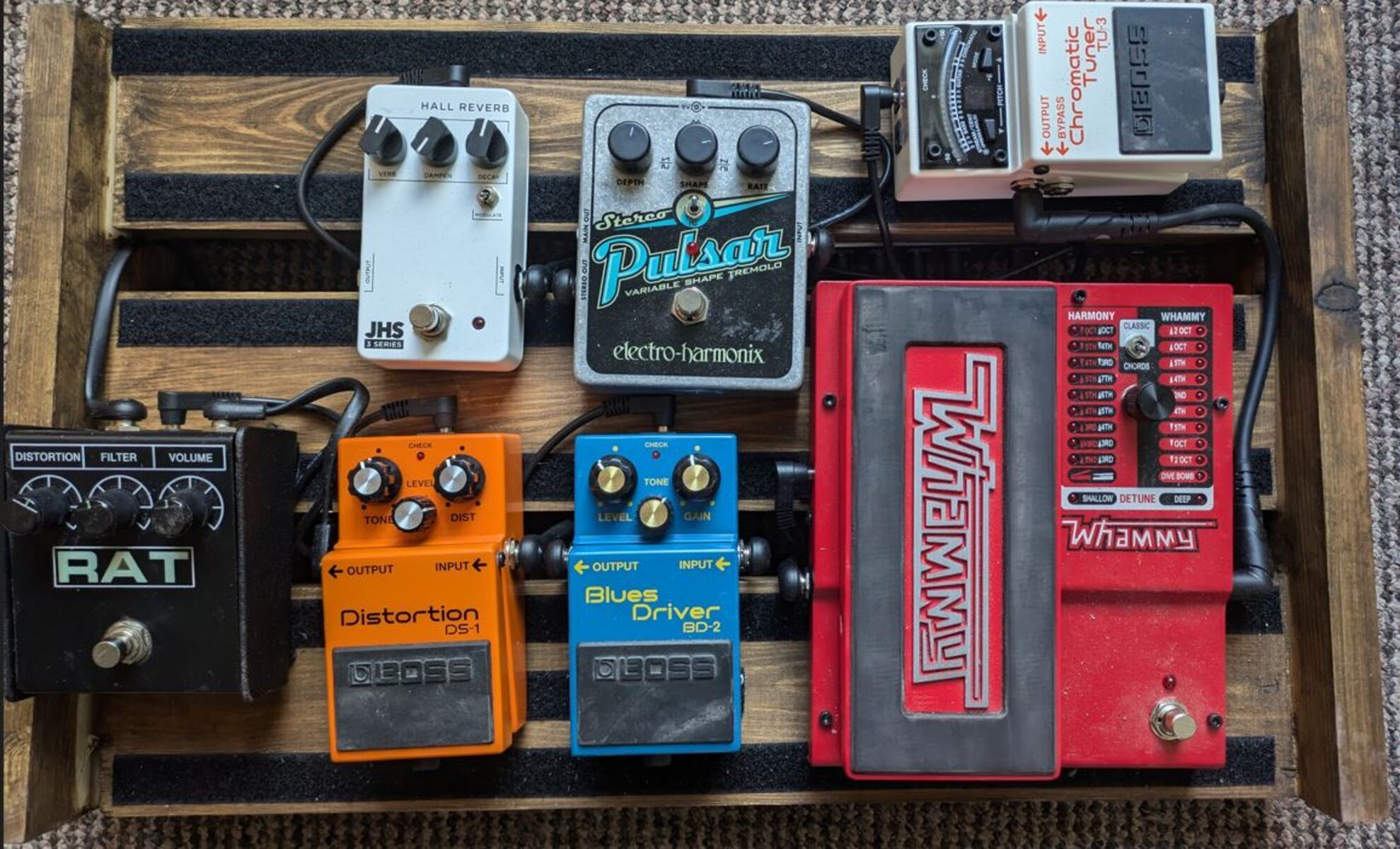 Boss Pedalboard by daniel_korhonen featuring DigiTech WH-5 Whammy V, Boss BD-2 Blues Driver, and Boss DS-1 Distortion and 4 more pieces of gear