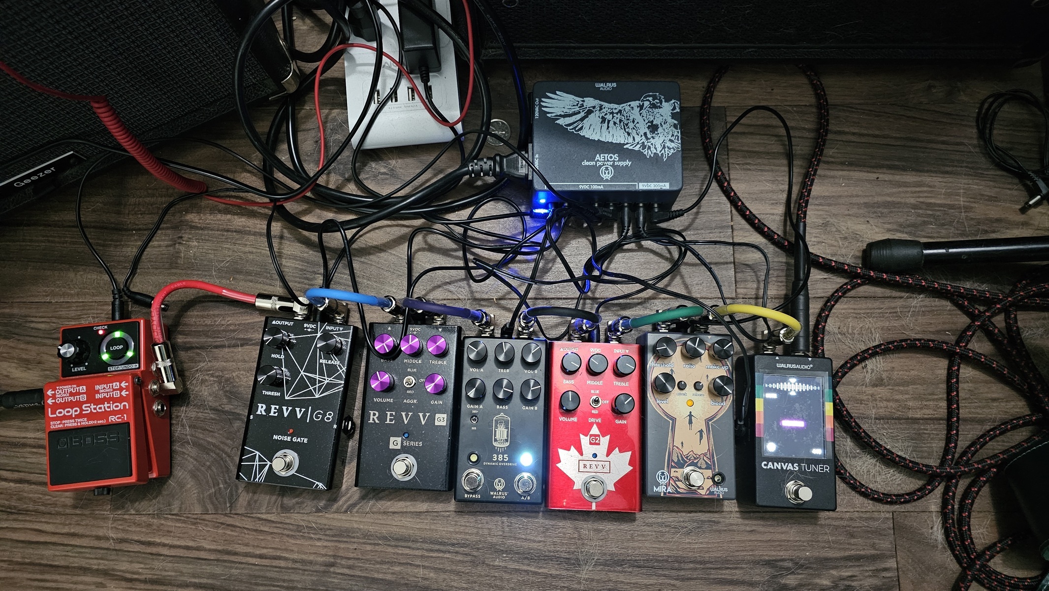 Metal Pedalboard by cdnaxeman88 featuring Revv G3, Revv G2, and Walrus Audio Canvas Tuner Pedal and 4 more pieces of gear