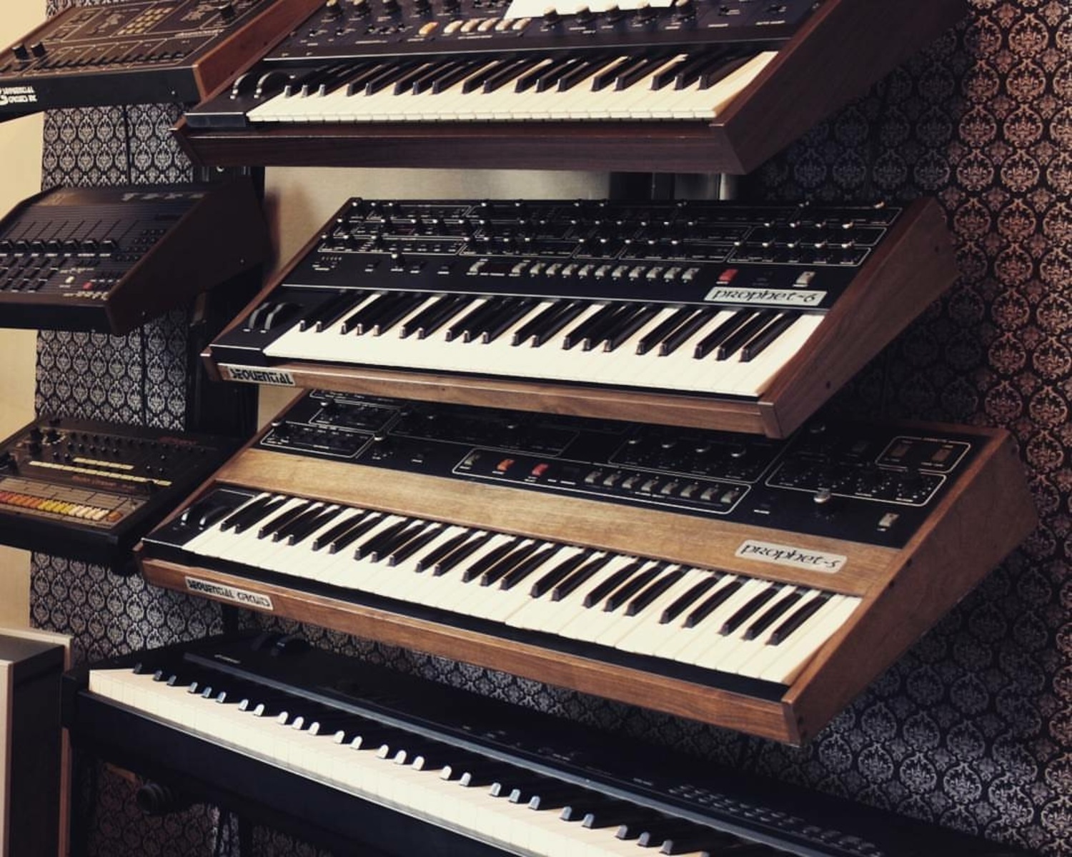 Electronic Synth Setup by xipac featuring Sequential Circuits Prophet-5, Sequential Prophet-6, and Roland TR-808 Rhythm Composer and 2 more pieces of gear