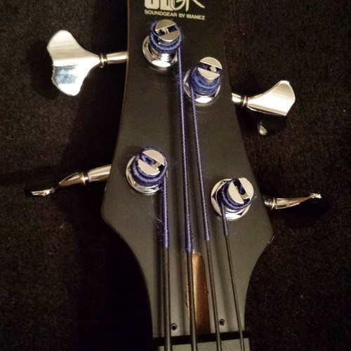 Photo of Ibanez SR480 and more gear in a bass and closeup