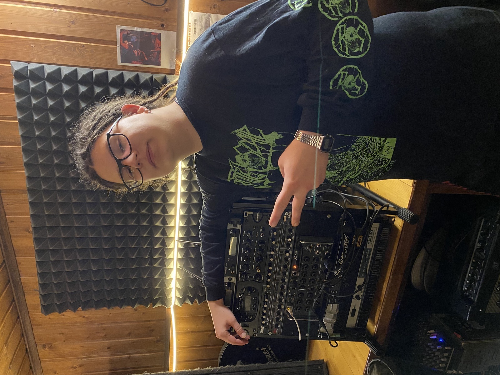 Studio Setup by rottennik featuring Behringer X Air XR18, Crate G130C XL, and Line 6 Bass POD xt Pro and 2 more pieces of gear