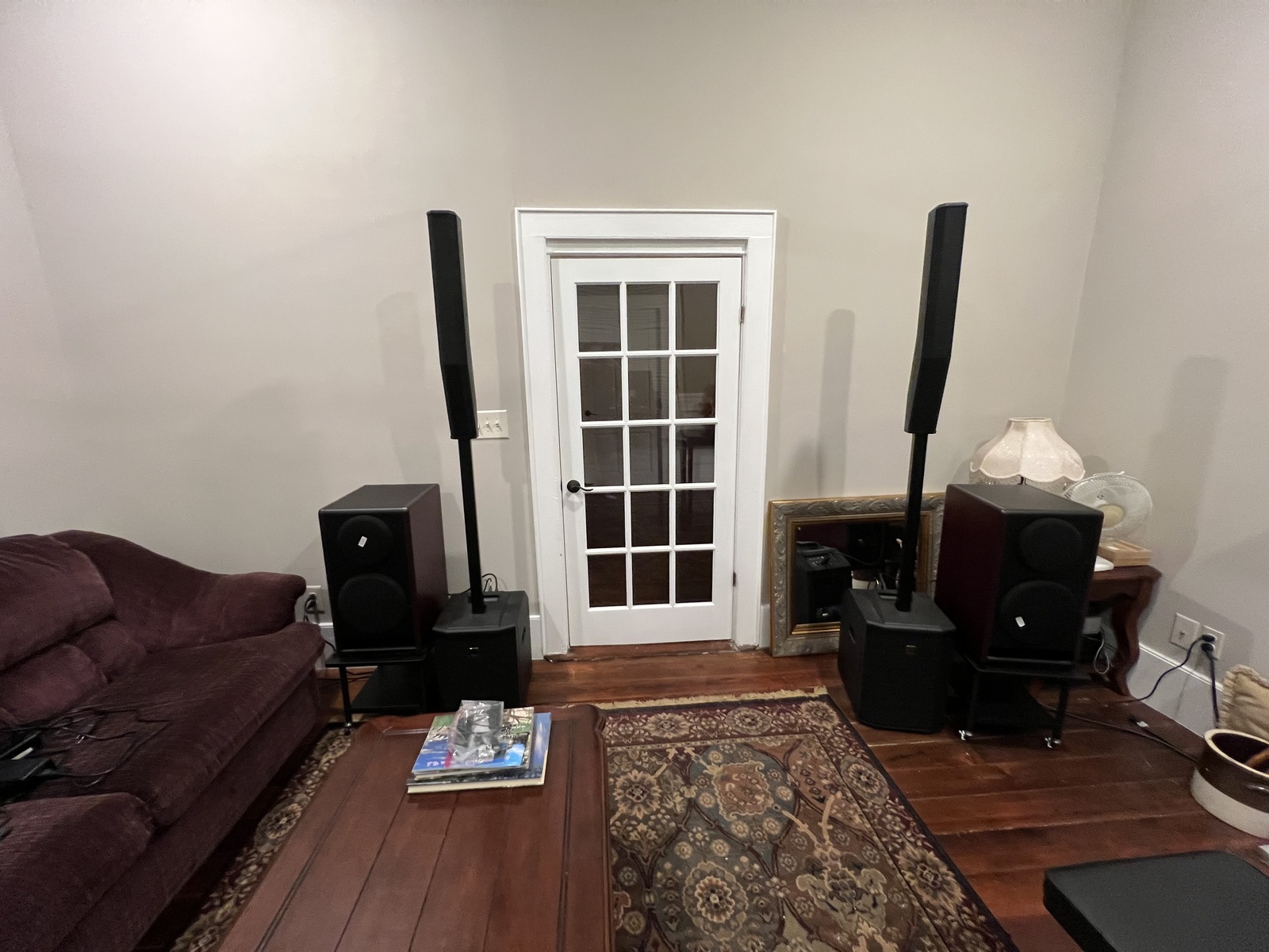 Electro-Voice Studio Setup by davidpicarsic featuring Two Electro-Voice Evolve 50 Portable Column PA Systems and Focal Trio11 Be 10 inch Powered Studio Monitor