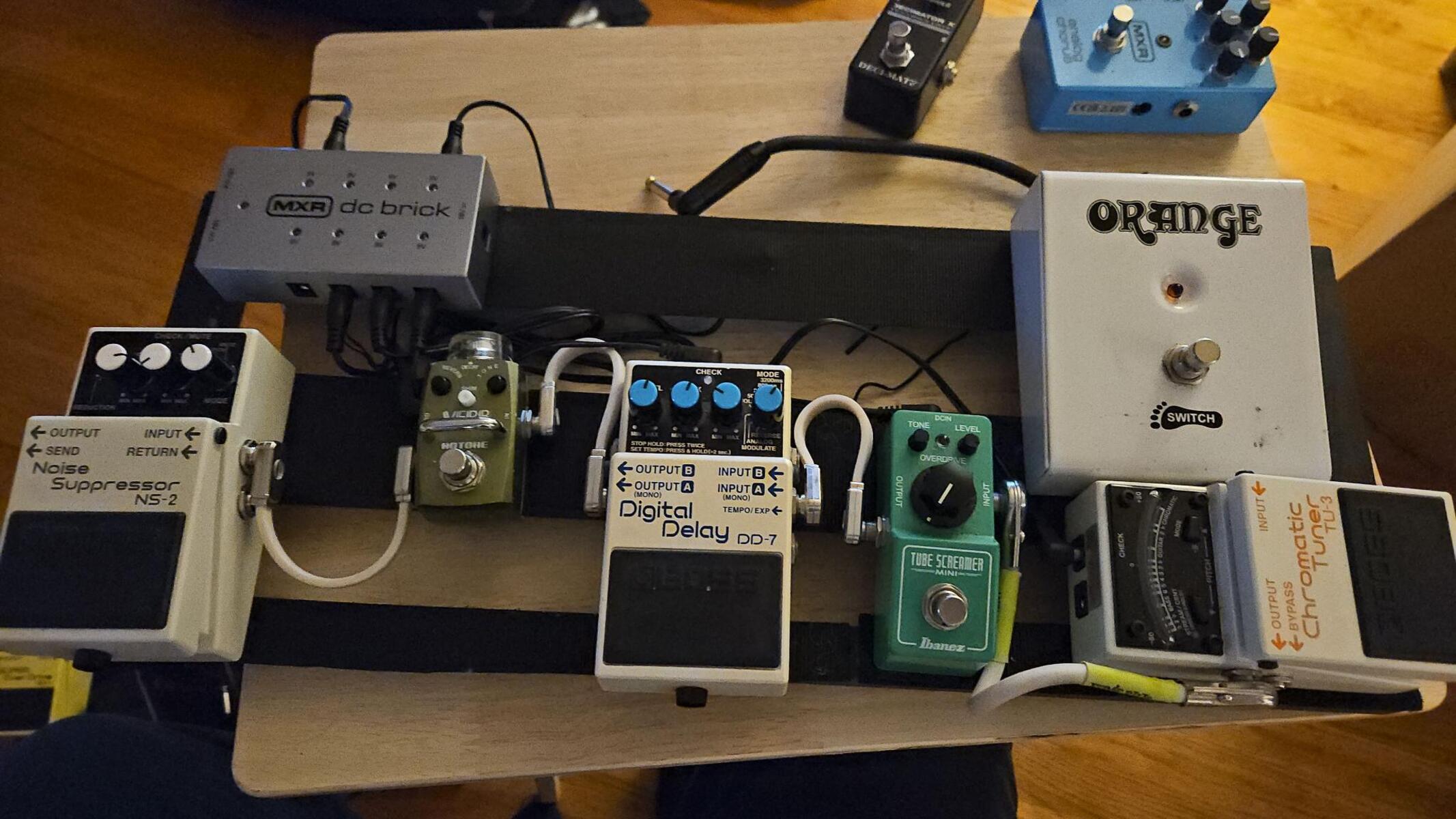 Pedalboard by garfiendish featuring Boss NS-2 Noise Suppressor, Hotone Effects Verb Digital Reverb Skyline Series, and Boss DD-7 Digital Delay and 6 more pieces of gear