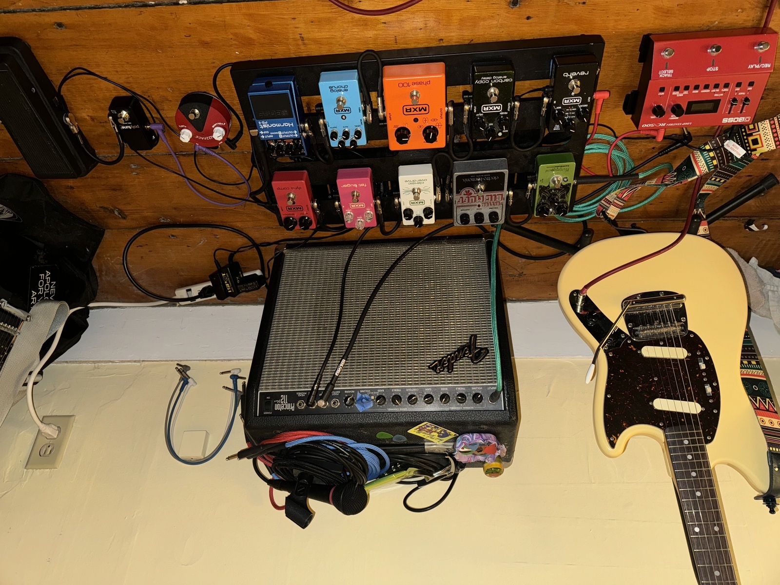 Metal Pedalboard by brandon_earl featuring Fender Mustang MG-65 Reissue, Dunlop GCB-95 Cry Baby, and TC Electronic PolyTune 3 Noir and 12 more pieces of gear