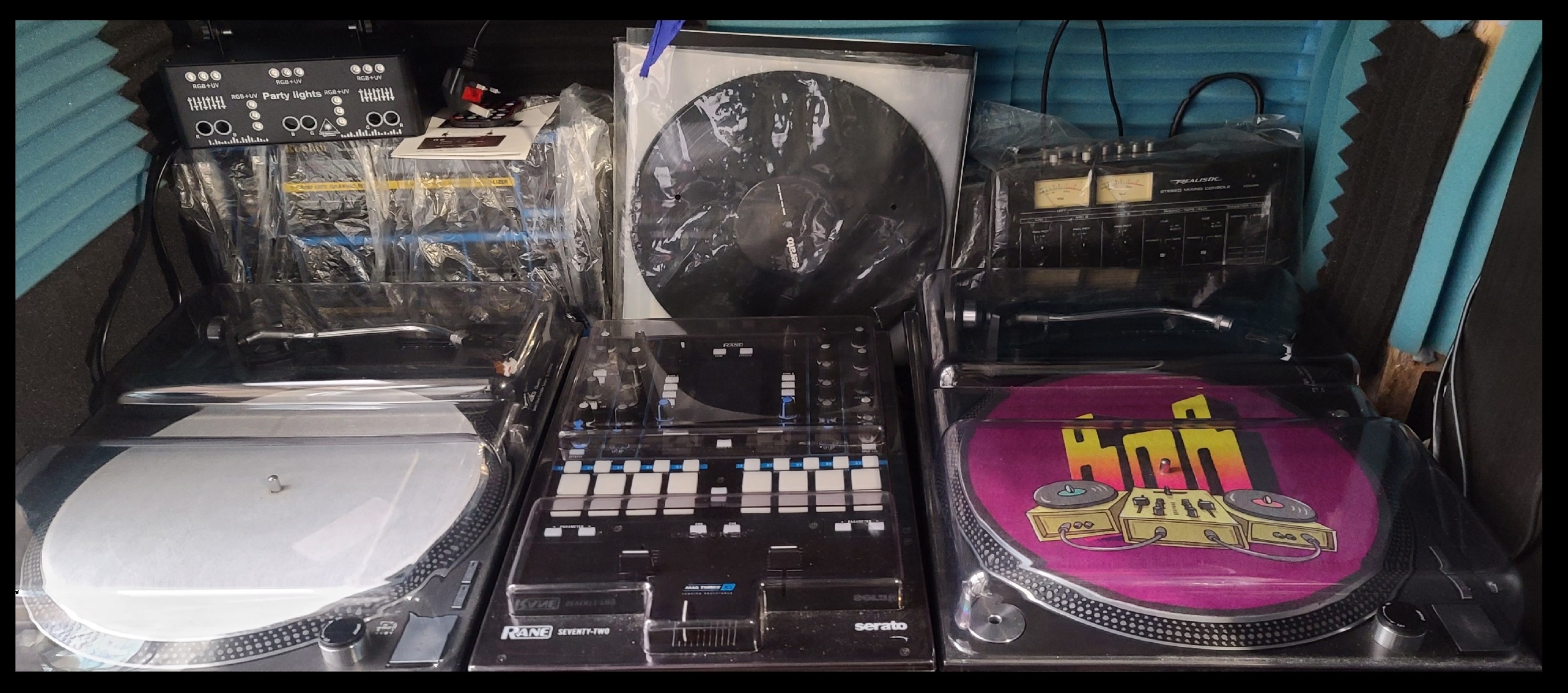 Realistic DJ Setup by turn_tables featuring Technics sl-1210 and Realistic Stereo Mixer