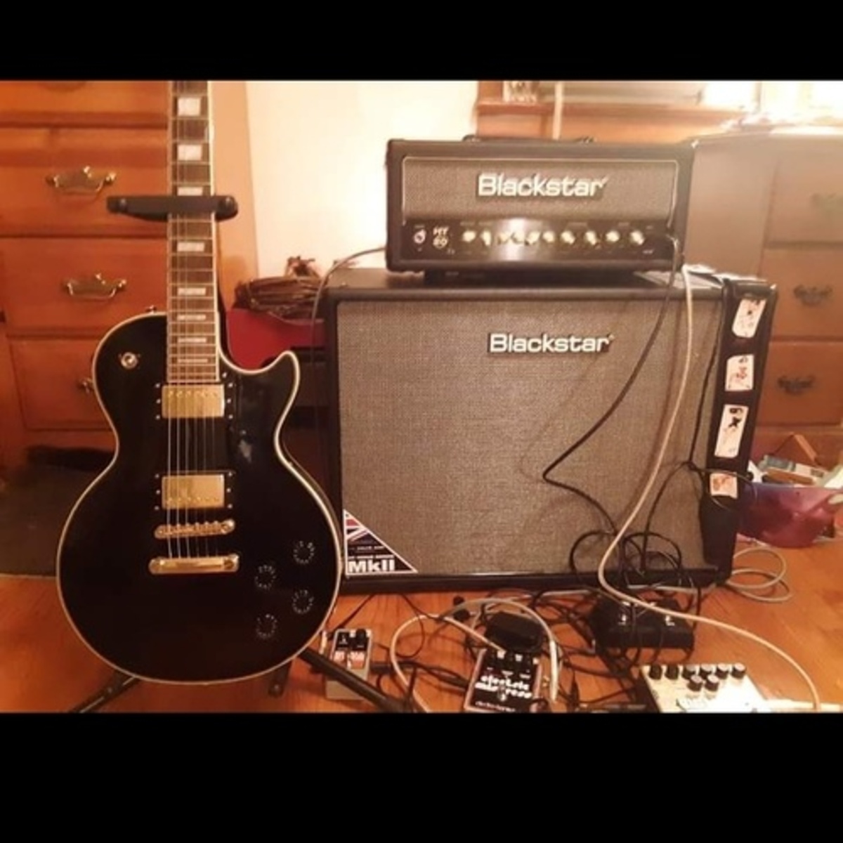Metal Amp Rig by re3el featuring Epiphone Les Paul Custom Pro, Blackstar HT-20 Mkii, and Blackstar HTV-212 Mkii and 1 more piece of gear