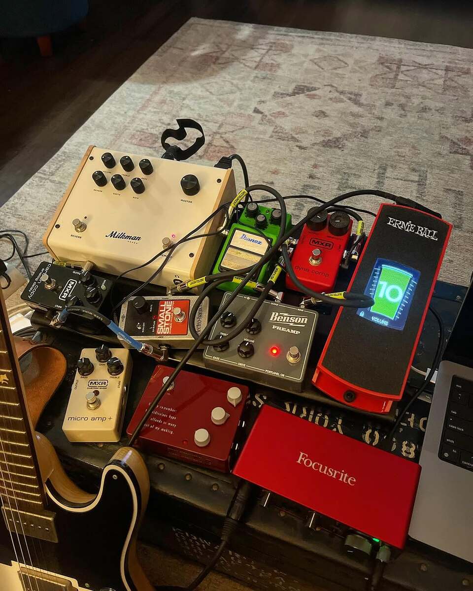Pedalboard by toddfarrelljr featuring MXR CSP233 Micro Amp Plus, Klon KTR, and Focusrite Scarlett 2i2 and 7 more pieces of gear