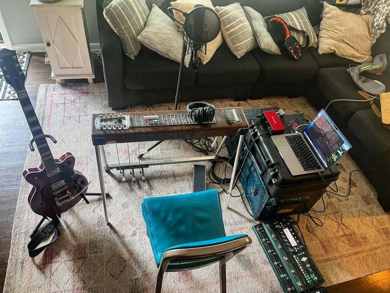 Pedalboard by toddfarrelljr featuring Kemper Profiler Stage, Focusrite Scarlett 2i2, and Apple MacBook Pro (16-inch, 2019) and 1 more piece of gear