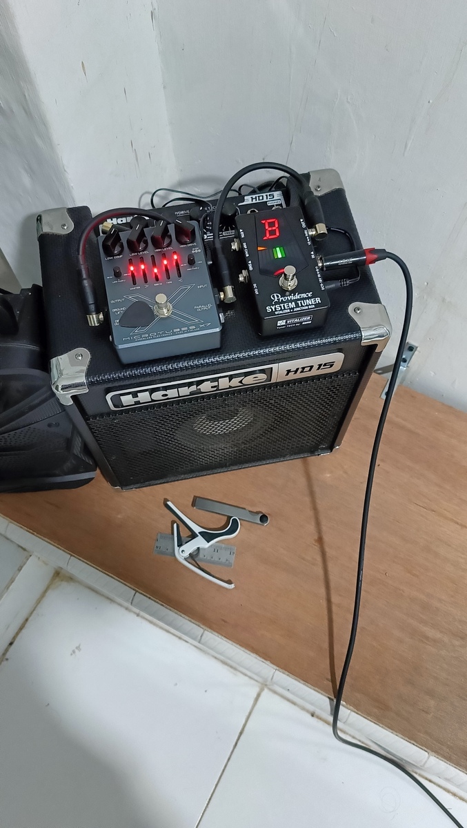 Metal Pedalboard by antagonist_official featuring Darkglass Electronics Microtubes X7 Bass Preamp, Providence System Tuner, and Hartke HD15 and 1 more piece of gear