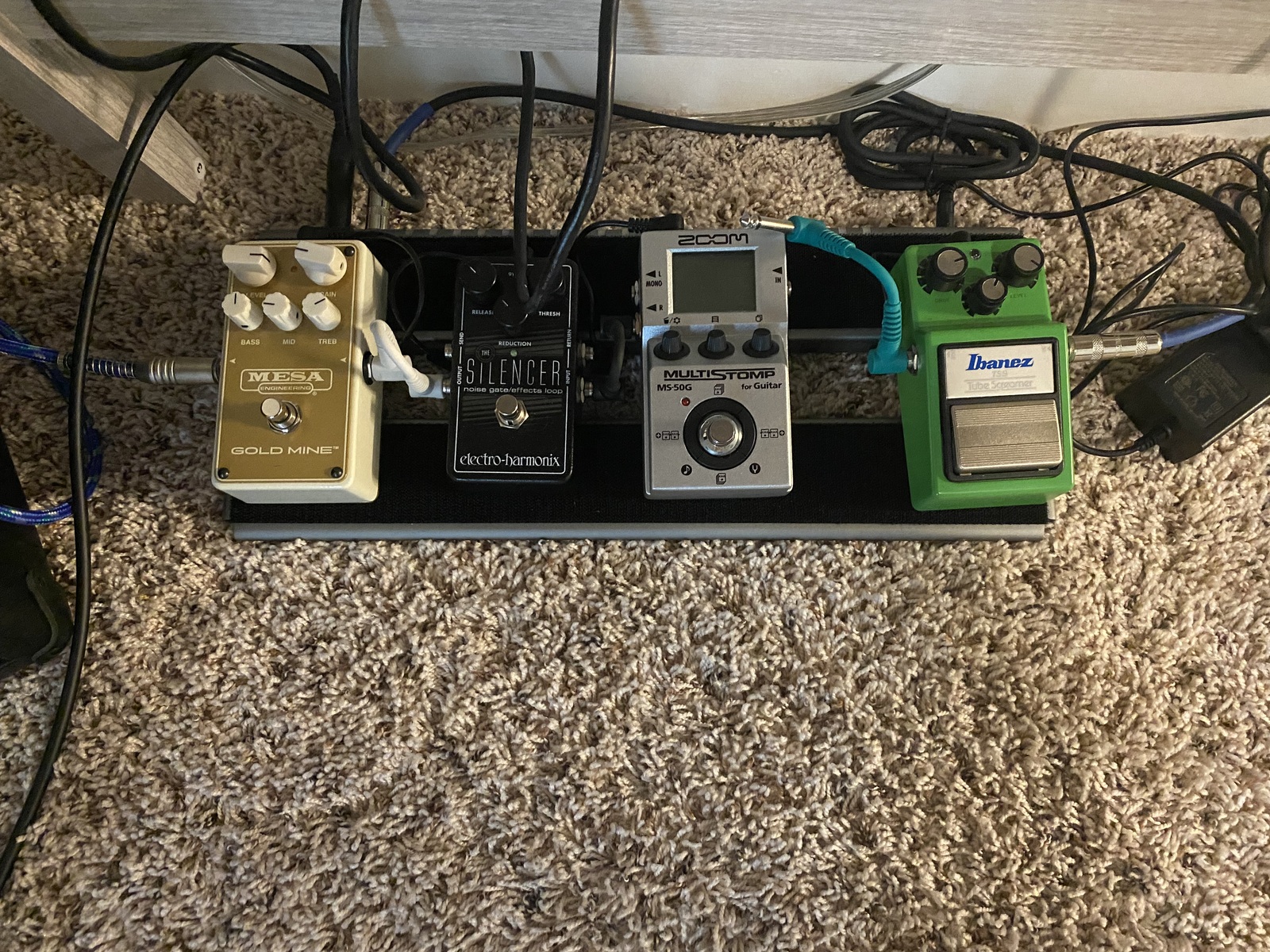 Metal Studio Setup by vortex3 featuring Mesa/Boogie Gold Mine Overdrive Pedal, Electro-Harmonix The Silencer Noise Gate/Effects Loop, and Zoom MS-50G Multistomp and 1 more piece of gear