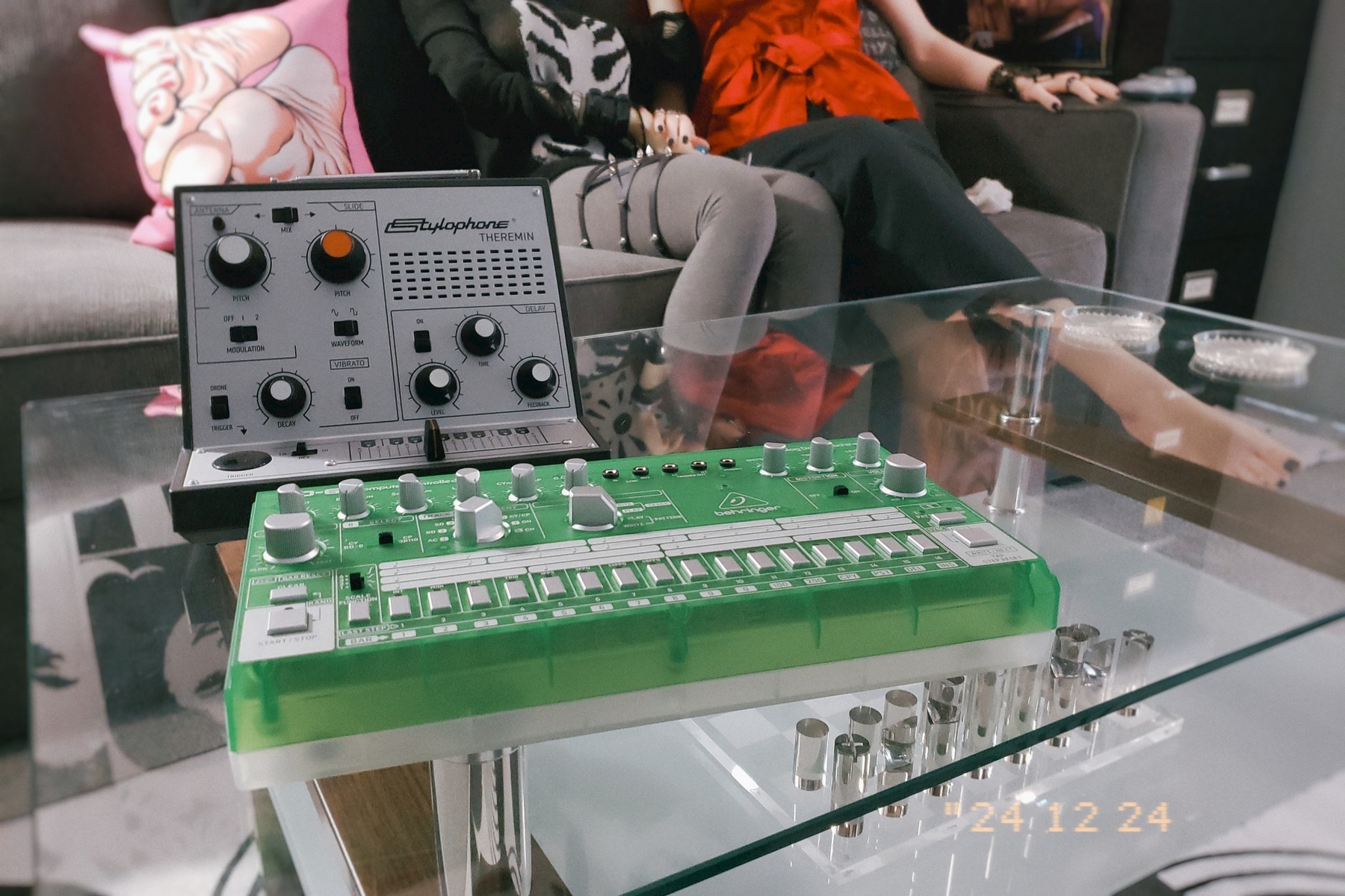 Behringer Music Gear Setup by withnail23 featuring Dubreq Stylophone Theremin Portable Touch-Sensitive Synthesizer and Behringer RD-6