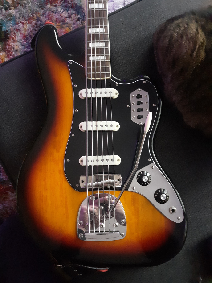 Metal Music Gear Setup by fadetobeige featuring Squier Bass VI Vintage Modified