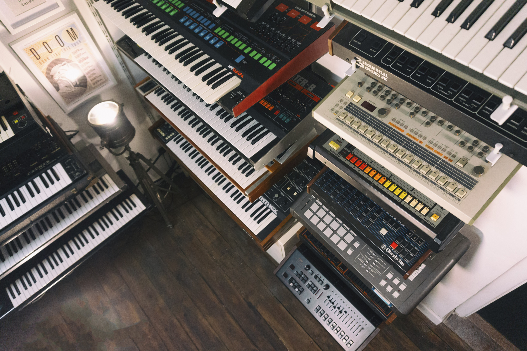 Electronic Synth Setup by resonancestudios featuring ARP Quadra, Roland Jupiter-8, and Elka Professional Synthex and 10 more pieces of gear