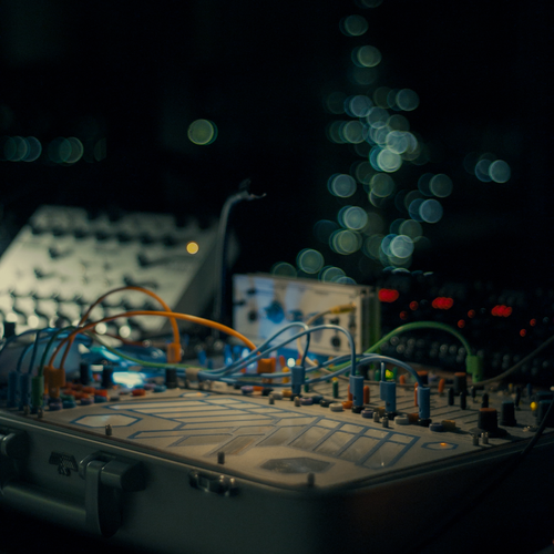 Photo of Buchla Easel-K and more gear in a studio, live, and closeup