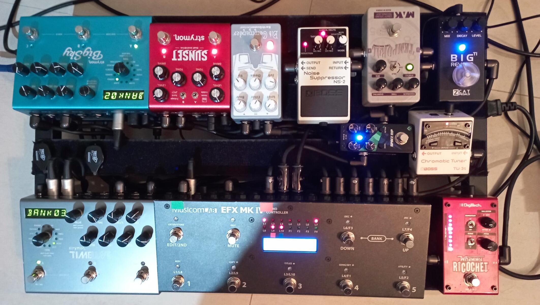 Metal Pedalboard by emanuele_zavo_kuadra featuring DigiTech Whammy Ricochet, Strymon TimeLine, and Strymon BigSky and 10 more pieces of gear