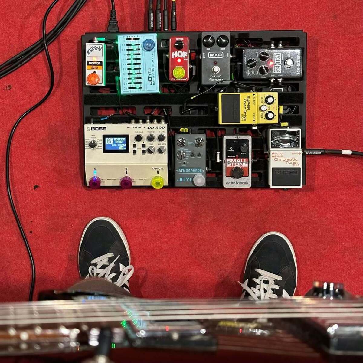 Pedalboard by laszlo_berta featuring Boss DD-500 Digital Delay, TC Electronic Hall Of Fame Mini Reverb, and Joyo R-12 Band Controller EQ and 7 more pieces of gear