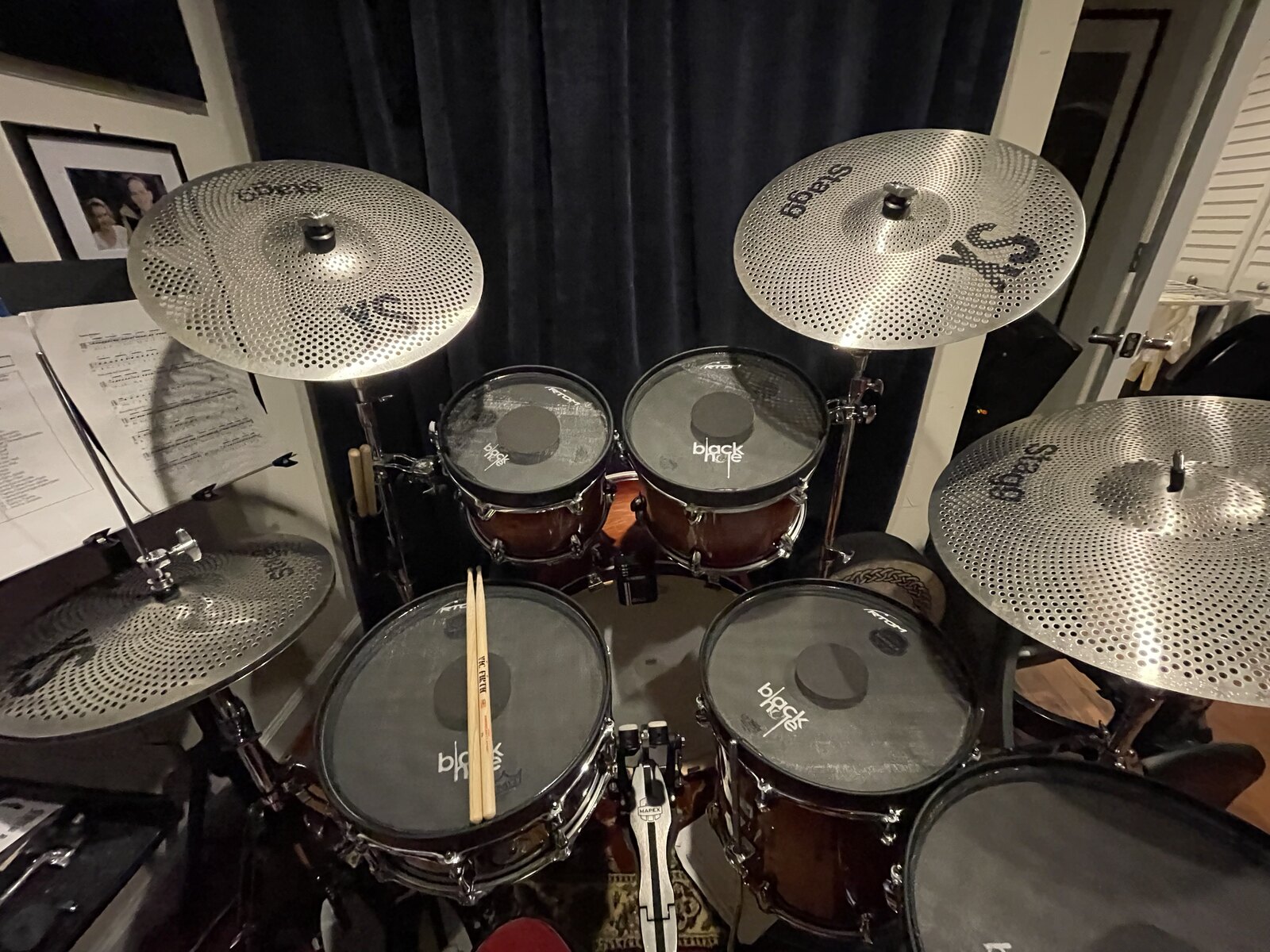 Metal Drum Kit by isaac_ainspan featuring Mapex Armory Studioease, Vic Firth American Classic 7A Drumsticks, and Mapex Armory Tomahawk Snare and 1 more piece of gear