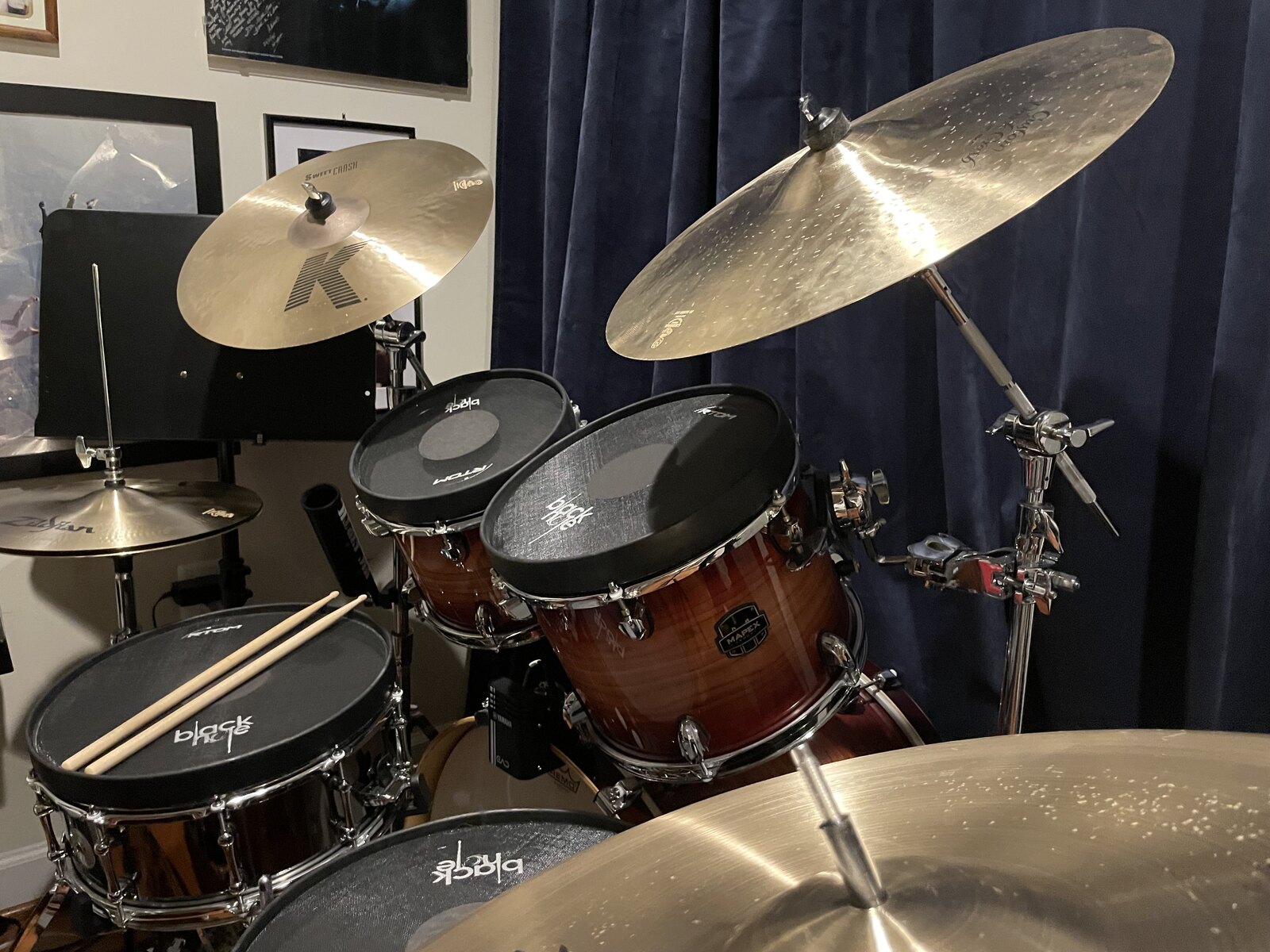 Zildjian Drum Kit by isaac_ainspan featuring Mapex Armory Studioease, Zildjian 17" K Sweet Crash, and Zildjian 21" A Sweet Ride and 3 more pieces of gear