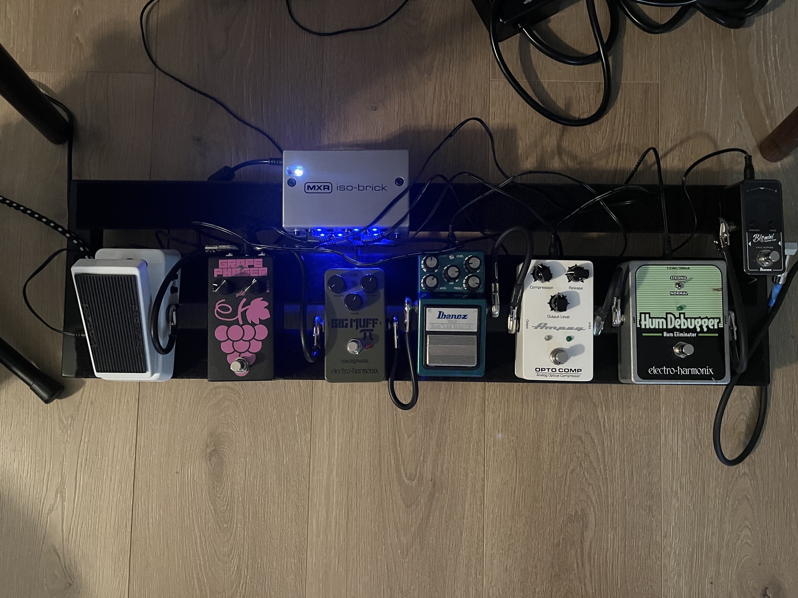 Metal Pedalboard by dj_boost_usa featuring Pedaltrain Metro MAX with Soft Case, Ibanez BigMini Tuner Pedal, and Electro-Harmonix Hum Debugger and 6 more pieces of gear