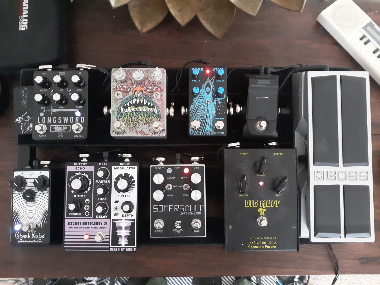 Pedalboard by fadetobeige featuring Boss FV-500H Volume Pedal, Korg PB-1 Pitchblack, and Old Blood Noise Endeavors Dark Star and 9 more pieces of gear