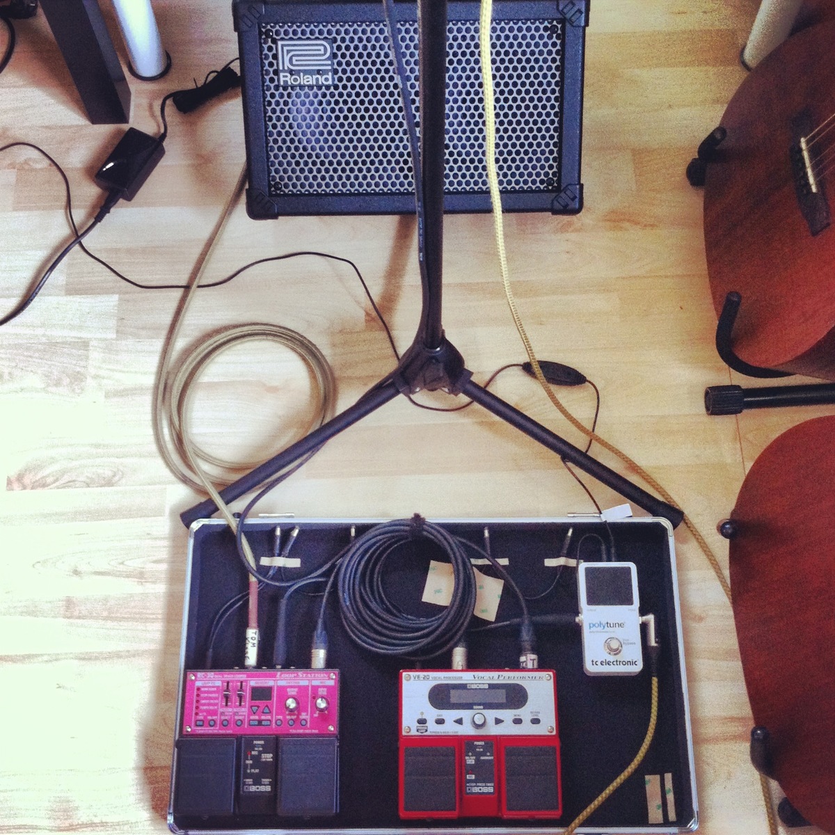 Boss Music Gear Setup by tom_christopher featuring Boss RC-30 Loop Station, Boss VE-20 Vocal Performer, and TC Electronic Polytune 2