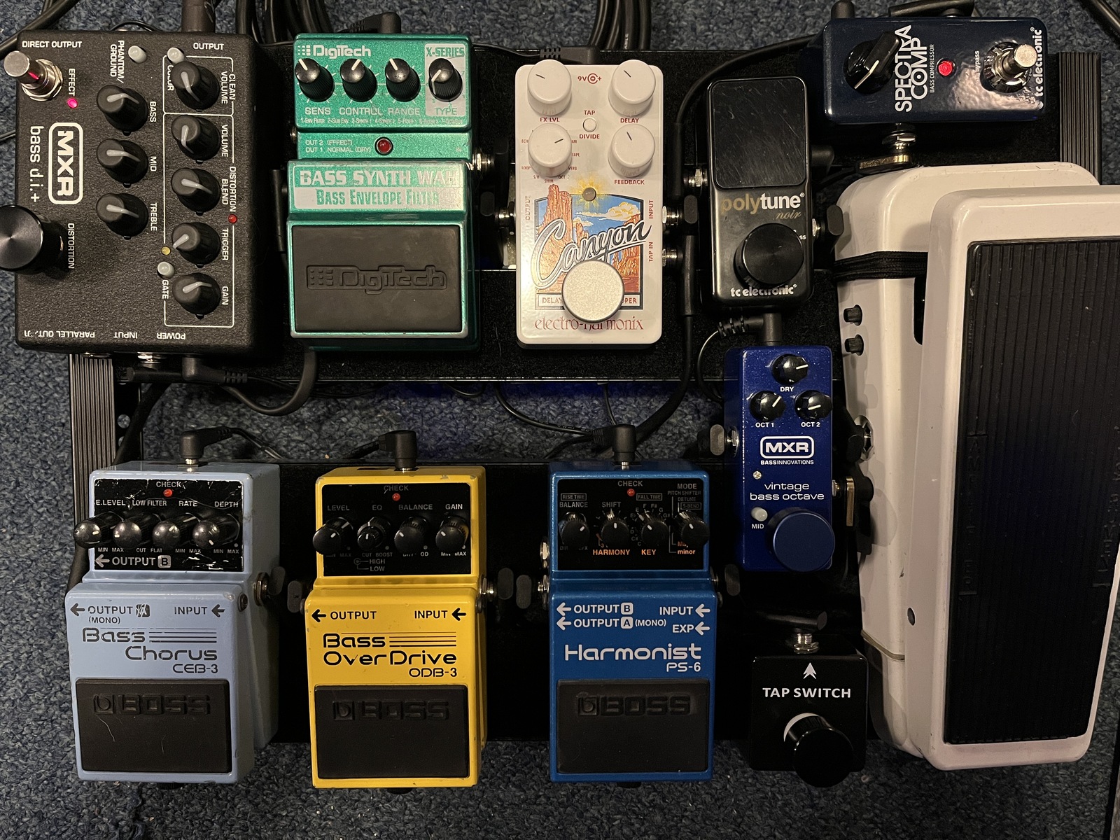 Metal Pedalboard by alex_coma86 featuring Dunlop Cry Baby 105Q Bass Wah, TC Electronic SpectraComp Bass Compressor, and MXR M80 Bass DI+ and 9 more pieces of gear
