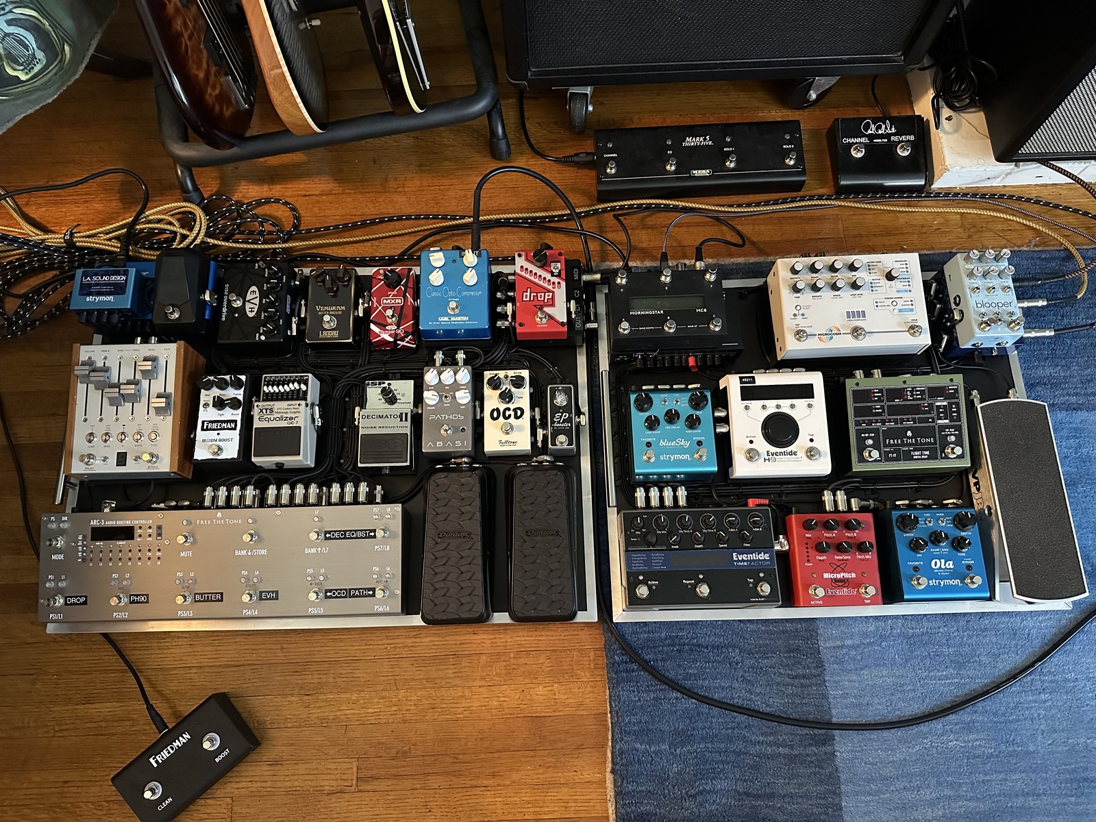 Pedalboard by edgedancer featuring Korg Pitchblack Advance, MXR EVH 5150 Overdrive, and Vemuram Butter Machine Overdrive and 25 more pieces of gear