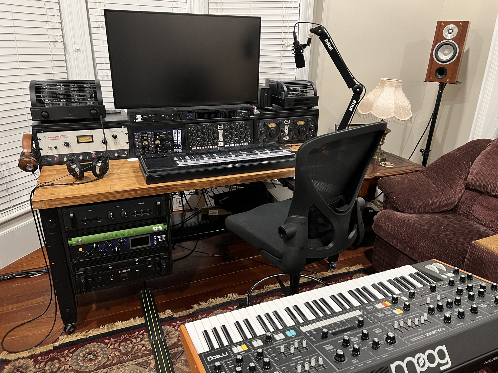Electronic Studio Setup by davidpicarsic featuring Expressive E Osmose 49-key Polyphonic Synthesizer and MIDI Controller, Moog Muse, and PrimaLuna Evo 100 Tube Dac and 32 more pieces of gear