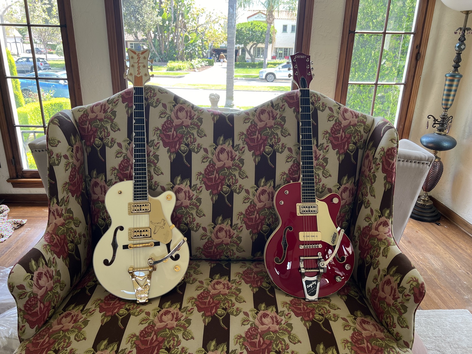 Music Gear Setup by rocke031 featuring Gretsch G6112TCB-WF Limited Edition Center Block Jr. White Falcon and Gretsch G6115T-LTD15 Center Block Junior “Red Betty” with Bigsby Limited Edition 2016