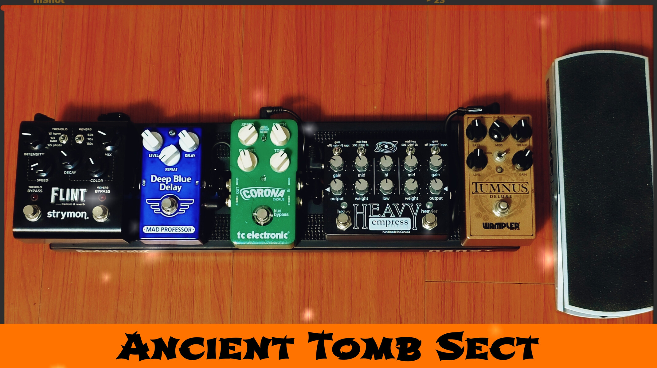 Country Pedalboard by jasonoldsu featuring Ernie Ball 6166 Volume Pedal, Wampler Tumnus Deluxe, and Empress Heavy and 5 more pieces of gear