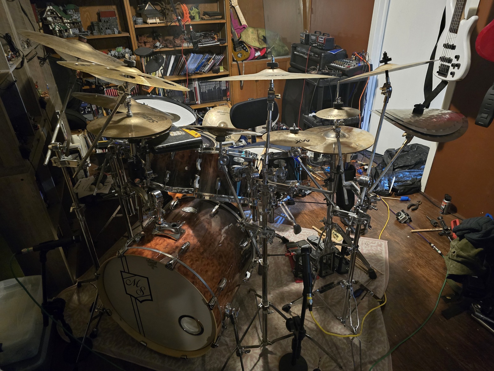 Drum Kit by matthew_shelley featuring Pearl Vision SST Birch Ply Shell, Orange County Drum & Percussion Maple Ash Snare Drum 7 x 13 in. Natural Gloss, and Sabian AAX Fusion Hi Hat 13" and 21 more pieces of gear