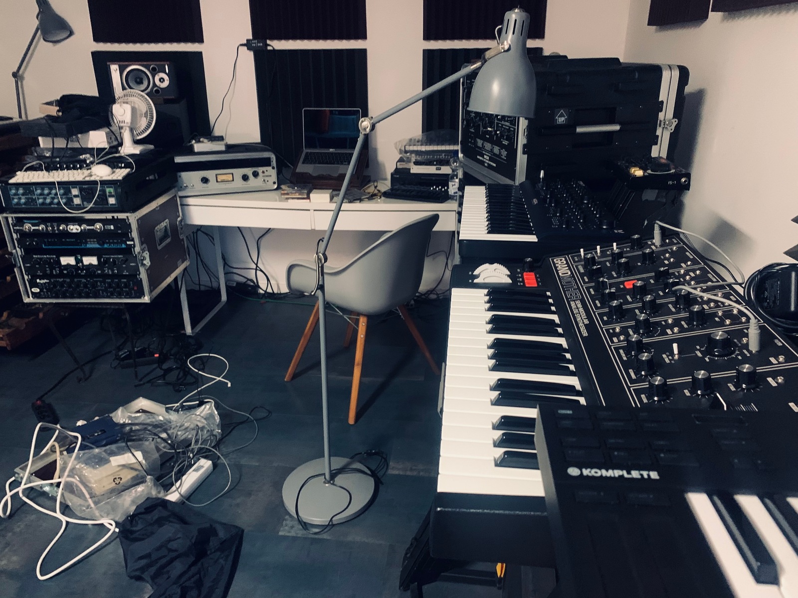 Electronic Studio Setup by janoschmoldau featuring Moog Grandmother Dark, Modal Electronics Cobalt8, and SPL MTC 2381 Monitor Talkback Controller and 9 more pieces of gear