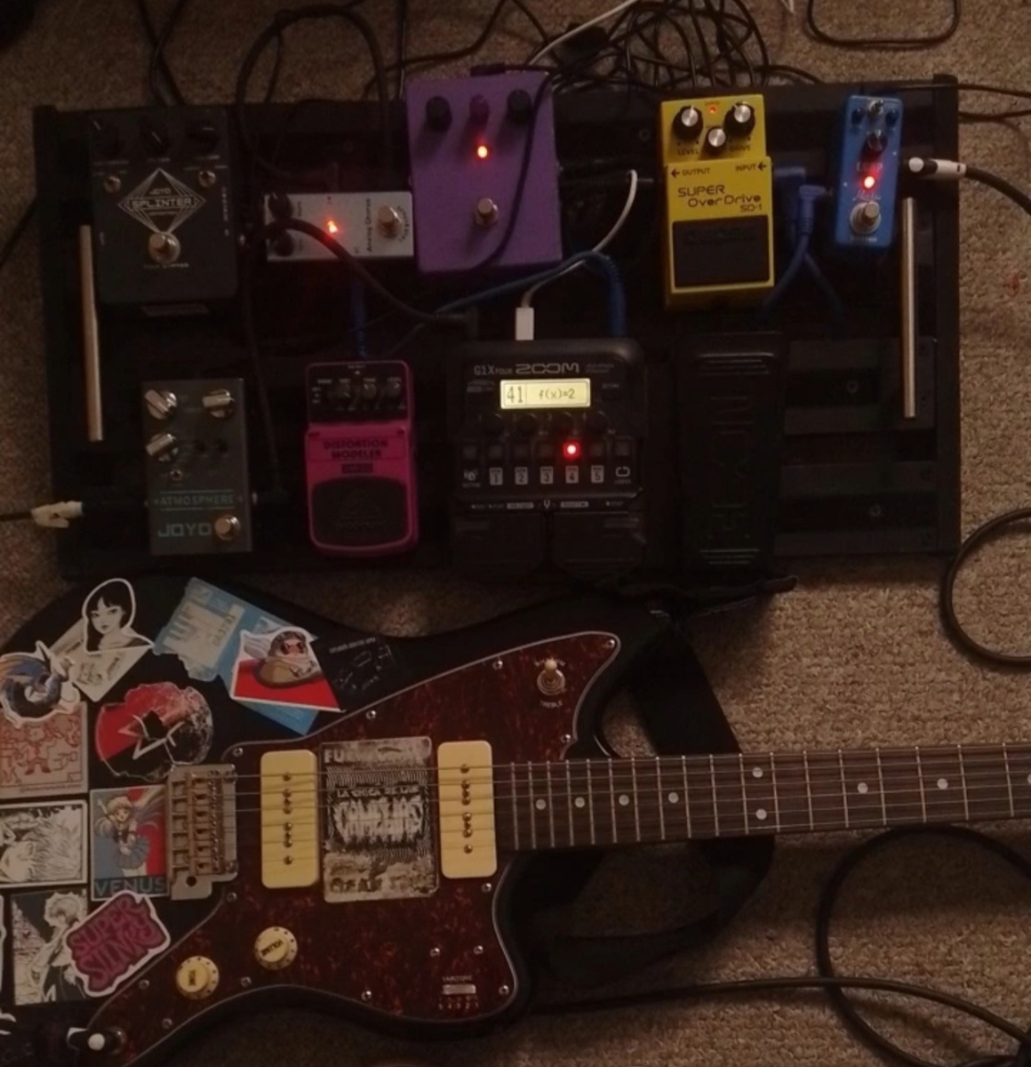 Pedalboard by ruidoblancooo featuring Rowin LEF-333 Comp, Boss SD-1 Super OverDrive, and Electro-Harmonix Big Muff Pi and 5 more pieces of gear