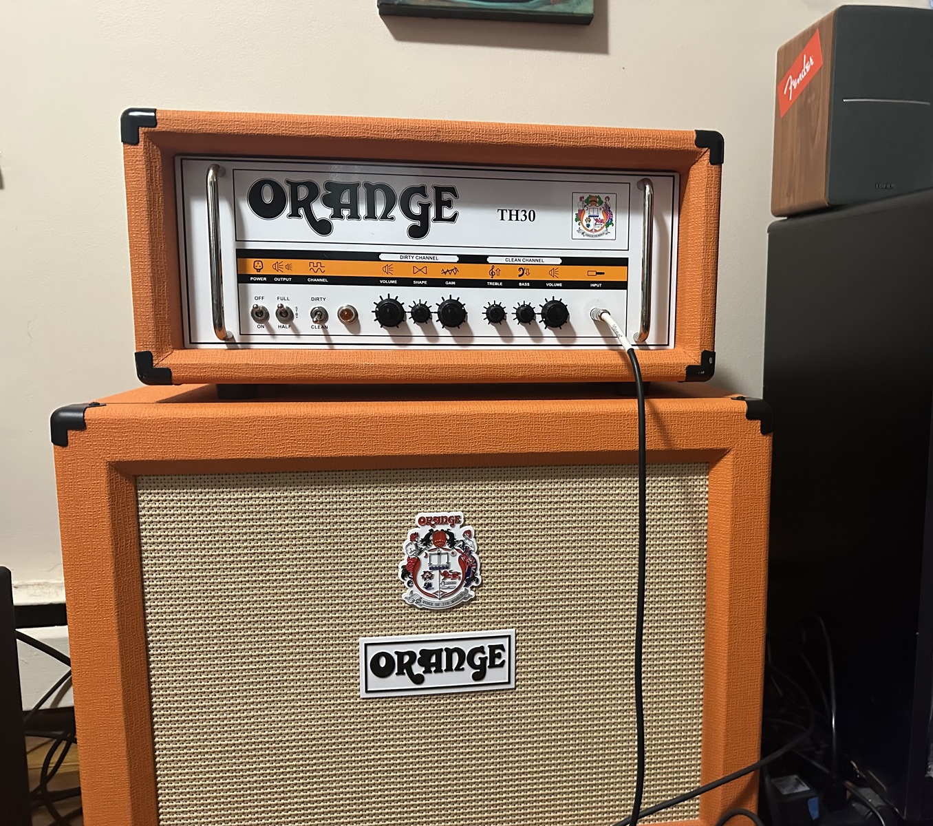 Amp Rig by sleepgaze featuring Orange Amplifiers TH30H 30W Tube Guitar Amp Head and Orange PPC212OB Guitar Speaker Cabinet