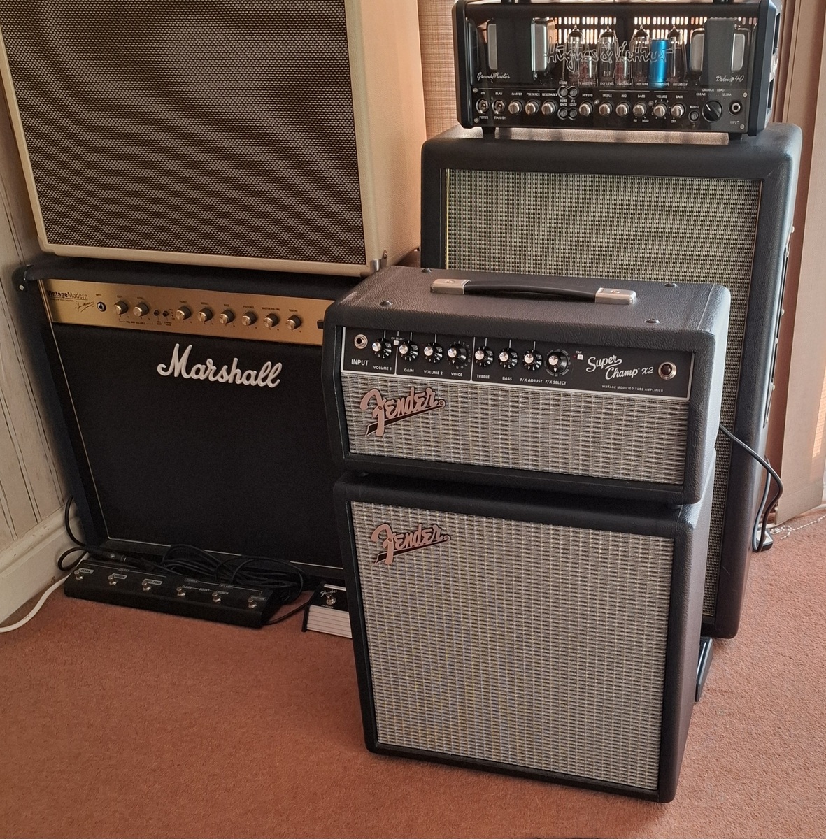 Amp Rig by lloydys featuring Fender Super Champ X2 HD 15W Tube Guitar Amp Head